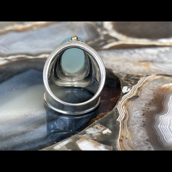 JOYA by Judy Crowell Aqua Chalcedony Ring Size 7 - Picture 4 of 11